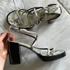 Mix It Snake Skin Print Platform Sandals Size US 8